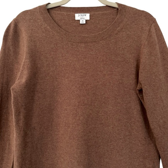 J. CREW BROWN TEDDIE COTTON WOOL BLEND CREWNECK SWEATER SIZE MEDIUM - Picture 4 of 11